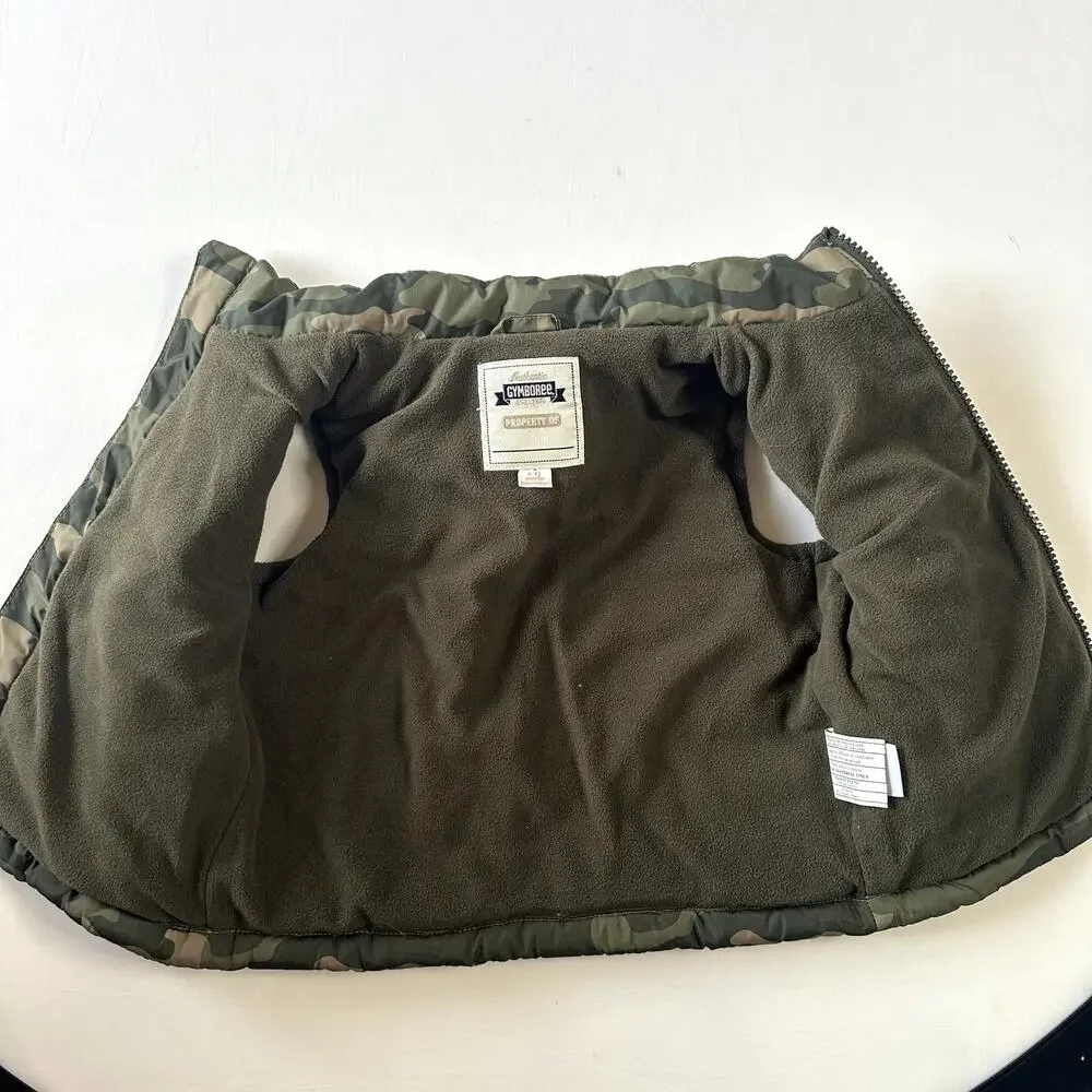 Gymboree Camo Fleece Lined Puffer Vest Sz 6-12 Months